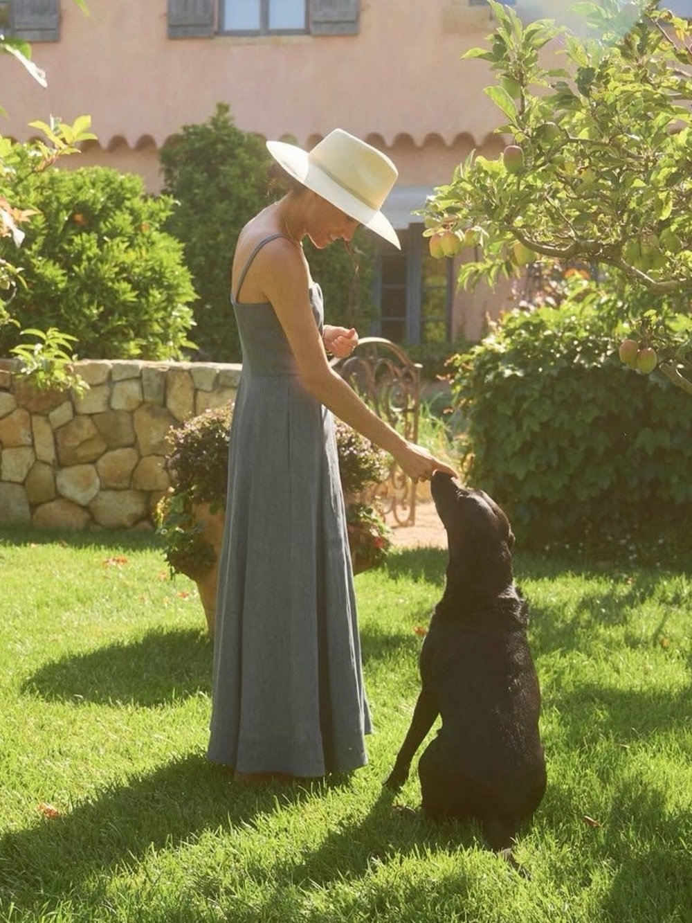 wyeth maddie tan palm straw panama western rancher ribbon trim sun hat One size